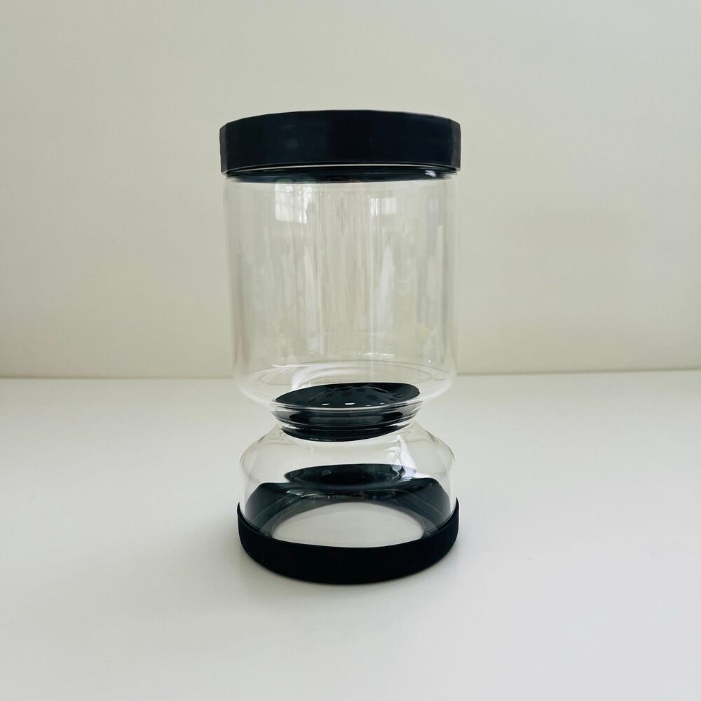 GOURMET KITCHEN Hourglass Glass Drain Insert Flippable Pickle Jar